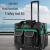 Green Forest Multi-functional Electrician Tool Bag with Wheels - Thickened Iron Bottom for Installation & Maintenance