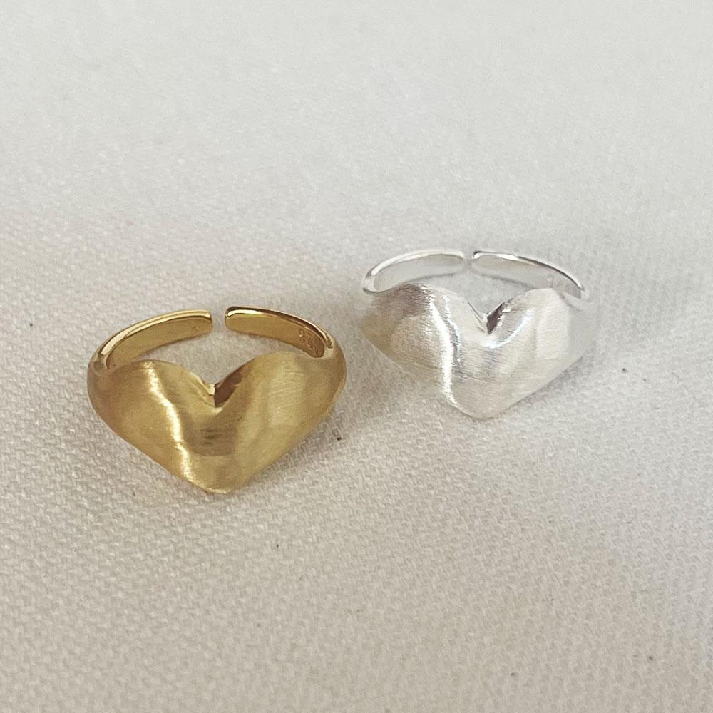 BF CLUB Silver Color Rings for Women Fashion Geometric Handmade Irregular Heart Gold Ring Party Christmas Gift