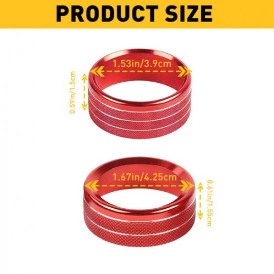 Aluminum A/C Knob Switch Trim Cover For Jeep Wrangler JL JT 2018+ Accessories V