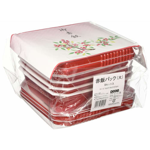 Nippon Dixie Red Rice Pack, Celebration Red Rice, Large, 5-Piece Set, Red