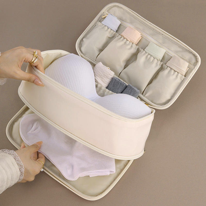 Двухслойная дорожная сумка для хранения вещей для деловых поездок, переносное нижнее белье, носки, большая вместительная сумка-органайзер