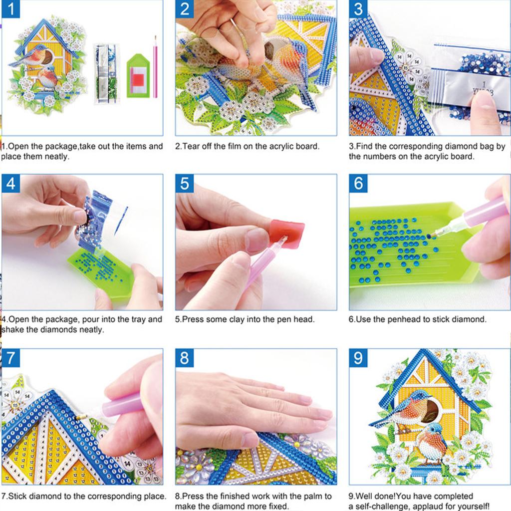 2D Flat DIY Cat Acrylic Shaking Head Table Top Diamond Painting Ornament Kits for Adults/Beginners Gift Idea Home Decor