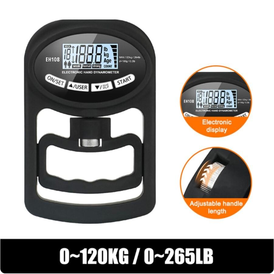 265 фунтов/120 кг Цифровой ручной динамометр USB ЖК-экран Тестер силы хвата руки Силовая тренировка Спортивный измеритель силы хвата