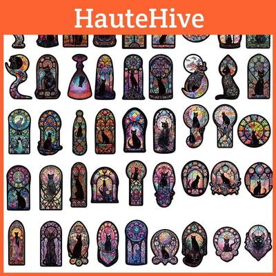 50 Готическая редакция Наклейки Темный кот Украсьте гитару, блокнот, багаж Водонепроницаемые и оптовые