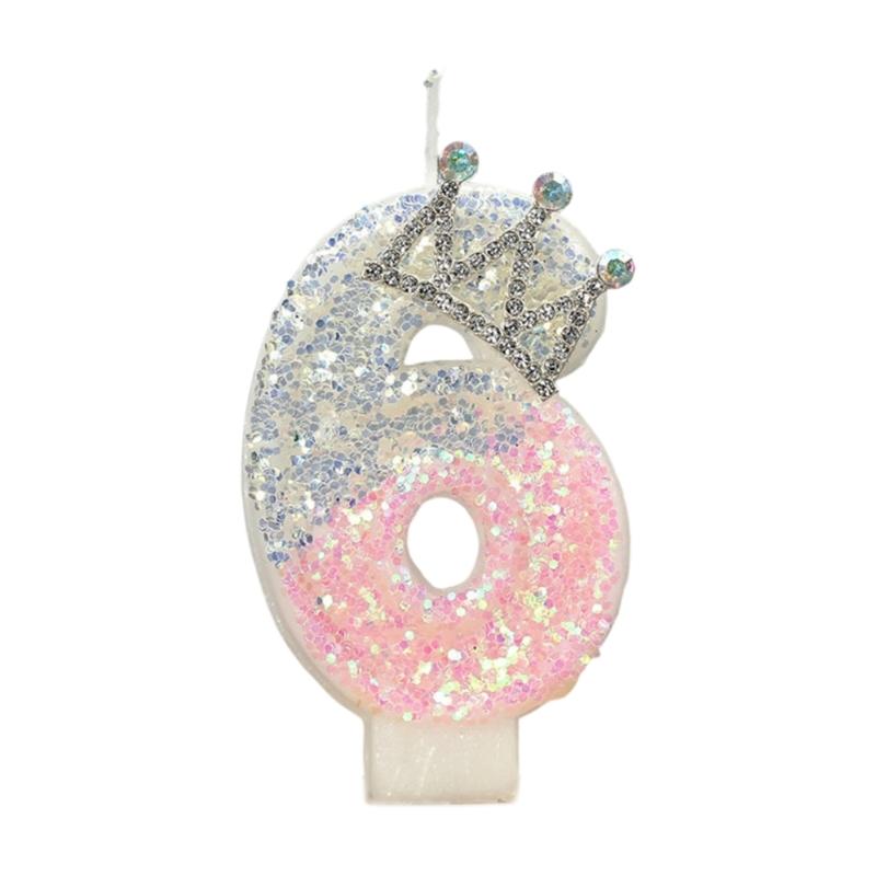 Birthday Candle Pink Crown Number Cake Candle,Birthday Cake Toppers Cupcakes Decorations Anniversary Celebrations Supplies