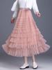 Эластичная талия Сетчатые длинные юбки для женщин Элегантные винтажные с высокой талией Пышная юбка из тюля Юбка-торт Женская одежда