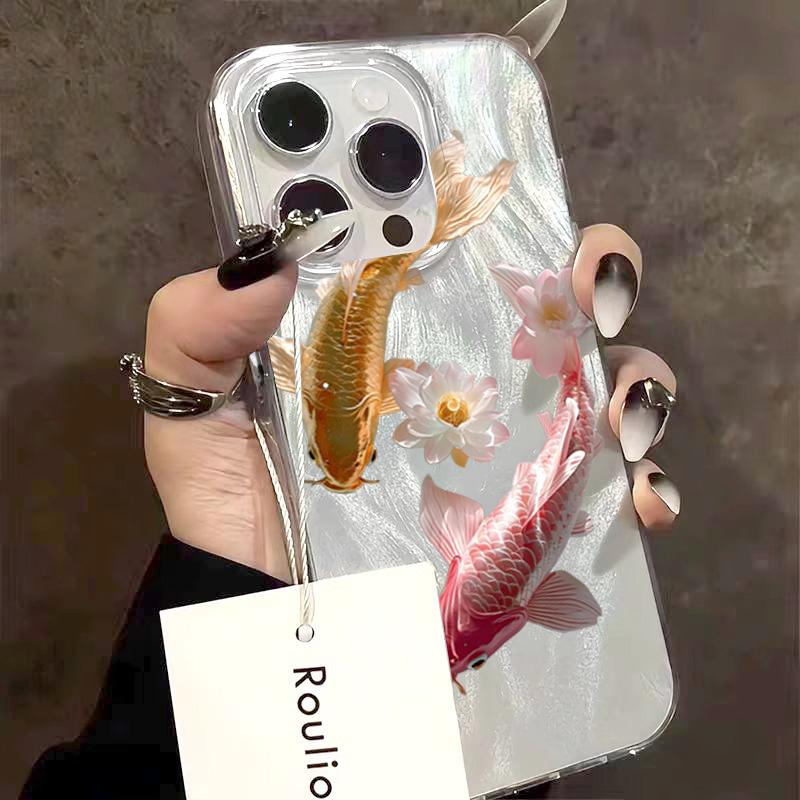 Красочный Золотой Лотос Карп Чехол Для Телефона Для Samsung Galaxy A56 A36 A16 A55 A35 A54 A34 A53 S25 Ultra S24 S23 S22 Plus S21 FE Обложка