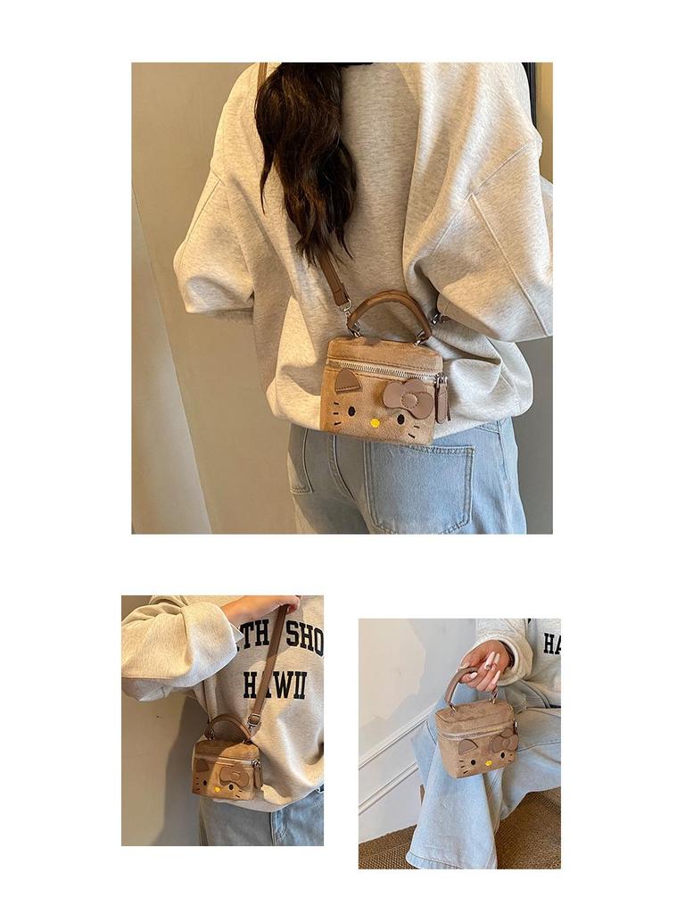 2025 Новая детская милая мини-сумка кроссбоди из кошачьей замши для помады