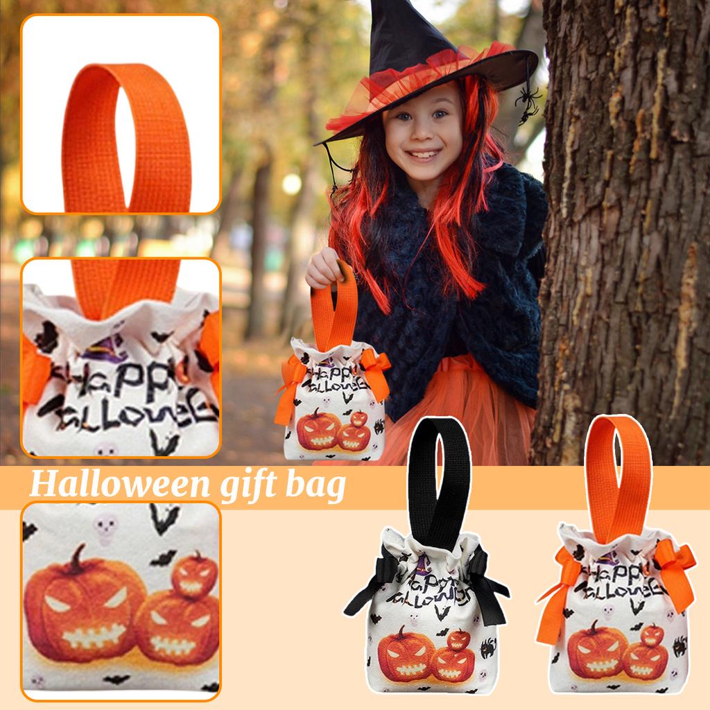 Halloween/ Gift Bag Children's Pumpkin Tote Bag Canvas Gift Packaging Candy Bag Props