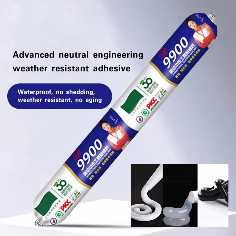Silicon Waterproof Transparent Sealant 9900 Weatherproof Engineering Adhesive Door Window Edge Sealing Glass Adhesive Quick Dryi