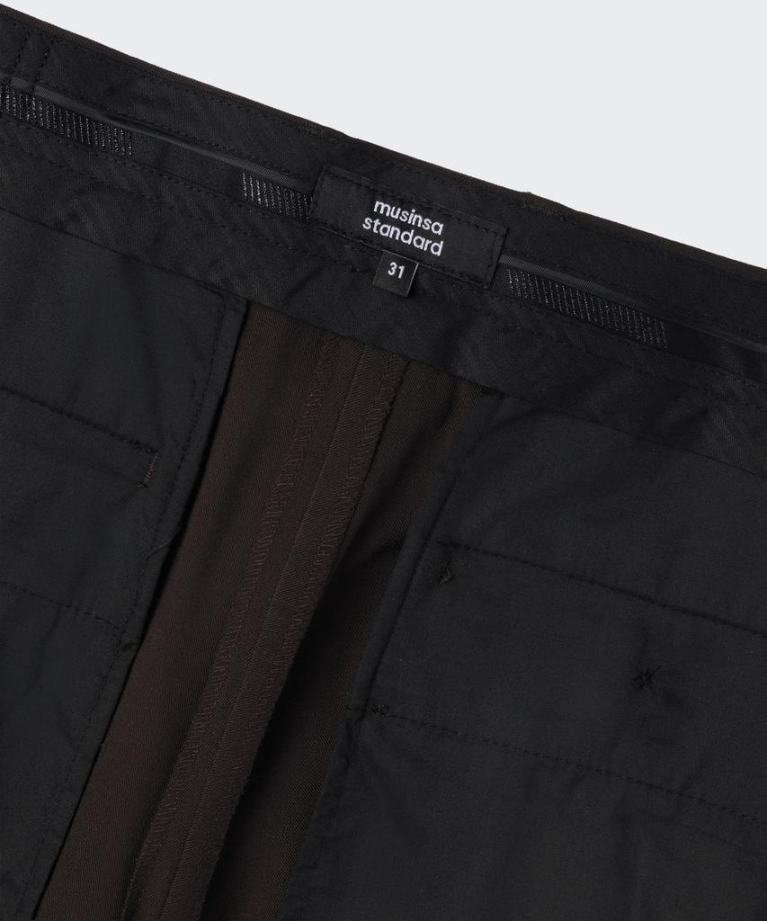 MUSINSA STANDARD Semi-Wide Hidden Banding Slacks [Dark Brown]
