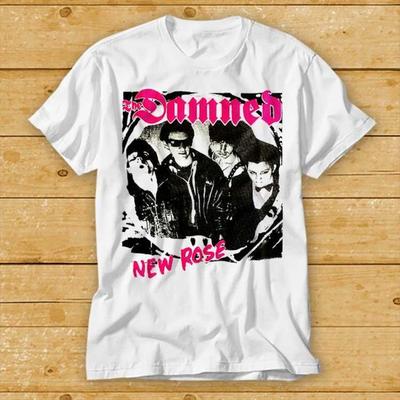 230 г/м² 100% хлопок The Damned New Rose Music Top Tee Бестселлер Подарочная футболка на день рождения Культовый фильм Ретро Винтаж Top Tee 2457