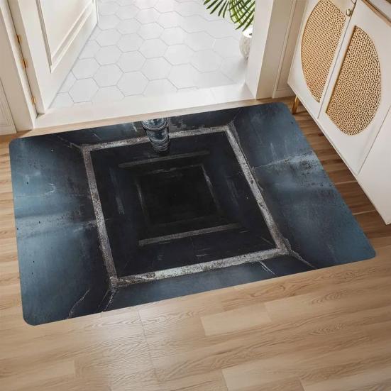 3D Оптическая Иллюзия Напольный Коврик Низ Мягкий С Памятью Нескользящий Коврик с Противоскользящей Поролоновой Подушкой Визуальное Искажение