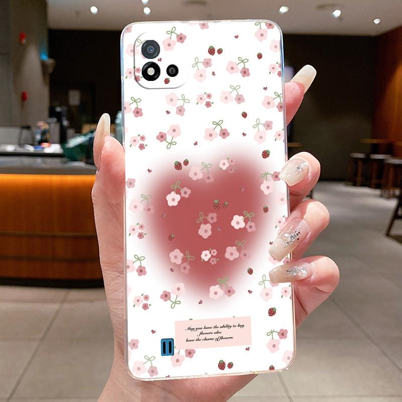 For Realme C11 (2021) RMX3231 / Realme C11 2020 RMX2185 Casing Clear Luxury Fashion Butterfly Flowers Soft Silicone Phone Case