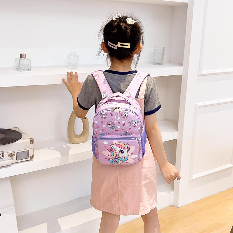 Kindergarten Small Class Baby Schoolbag Cartoon Cute Pony Print Boys And Girls Backpack Children'S Backpack Tide