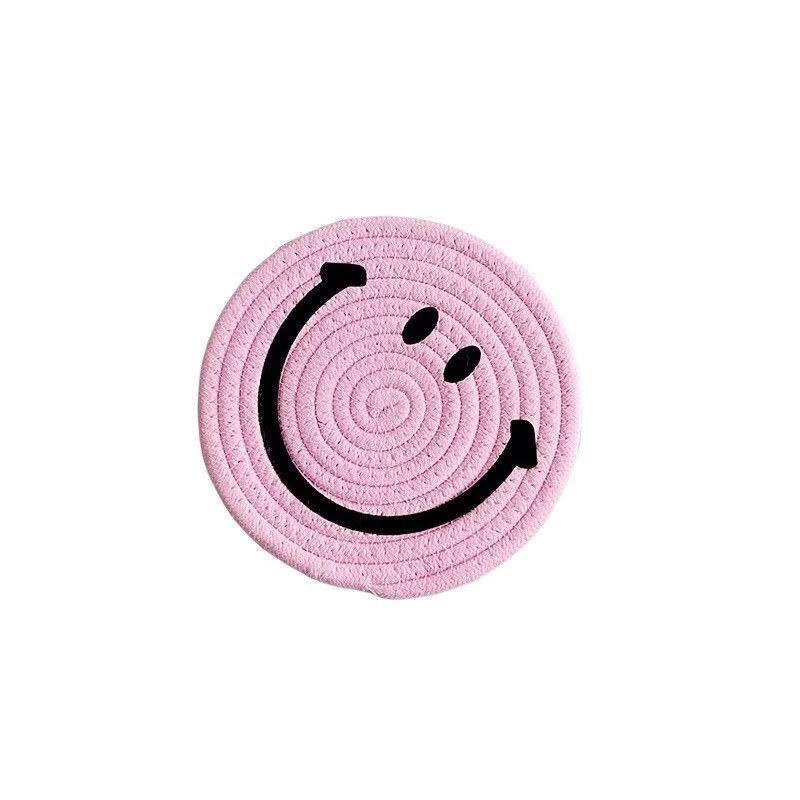 Abay Smiley Face Cotton Rope Coasters & Placemats