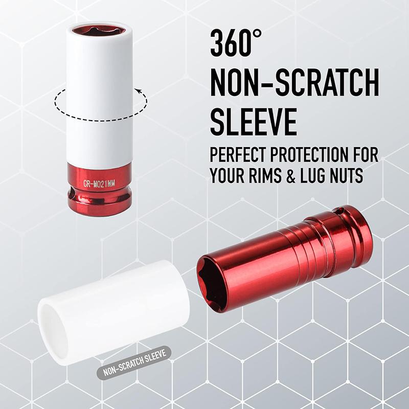 Colour Hex Sockets Pneumatic Wrench Tire Screw Sleeve 1/2" Air Gun Tire Protection Impact Nut Socket Car Garage Repair Tool Kit