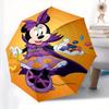 Halloween, Minnie Mouse Automatic Opening and Closing Umbrella, Compact Travel Umbrella, Lightweight and Portable, Suitable for Beach Commut
