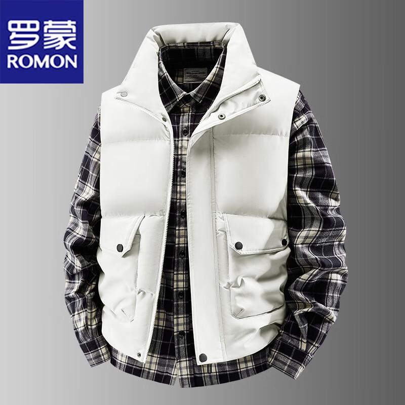 Romon Men's Stand-Collar Padded Vest