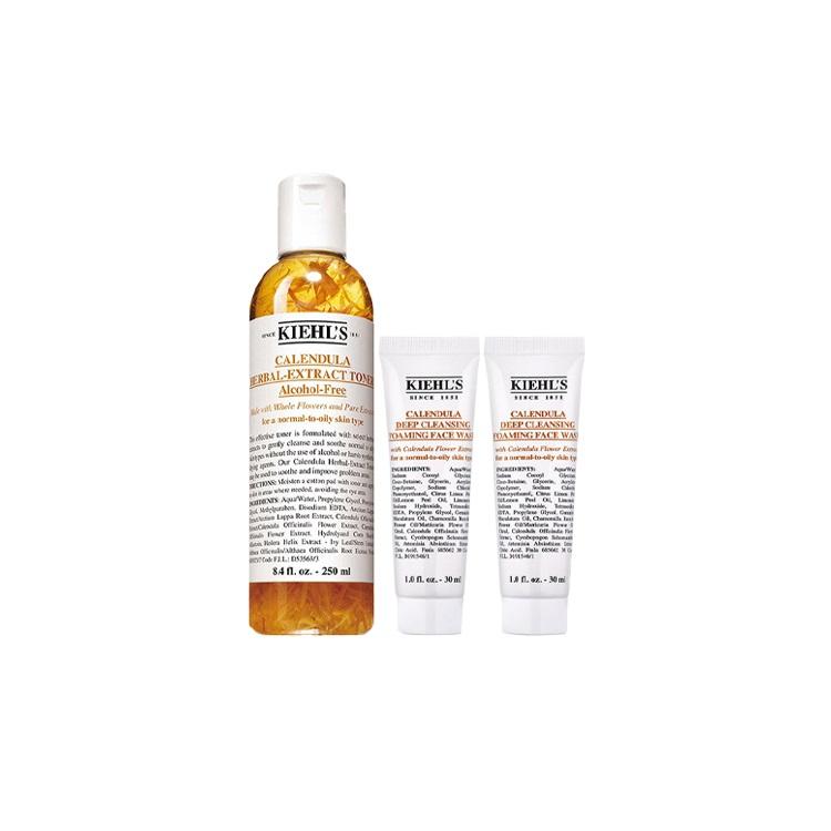 Kiehl's Набор: Тоник для лица с экстрактом календулы (без спирта) и Пенка для умывания с экстрактом календулы (глубокое очищение)