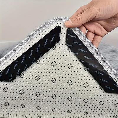 12 шт. Бесследный держатель для ковра, Многоразовая клейкая подушечка из ПК, Нескользящая, Подходит для гостиной, спальни и использования в помещении