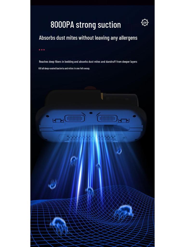 Перезаряжаемый немецкий УФ-пылесос для клещей с мощным всасыванием для кроватей