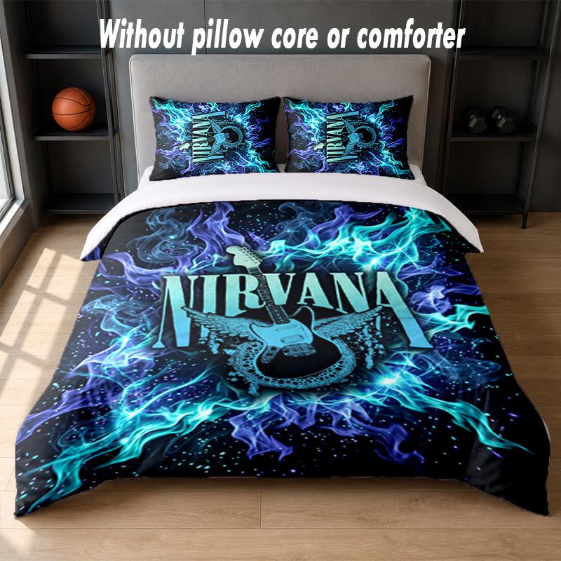 Nirvana Design Bed Bedding Set 1 Duvet Cover + 2 Pillowcases Soft Breathable Household Bed Linens