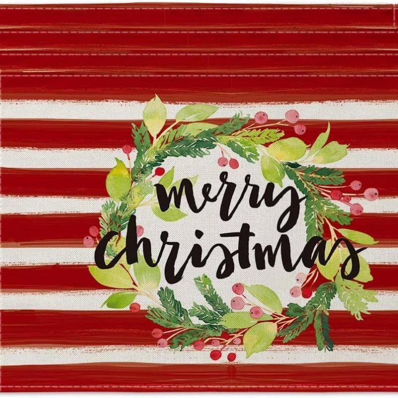 Набор из 4 салфеток и подставок, рождественские коврики для ужина с Санта-Робином, снеговиком и оленями