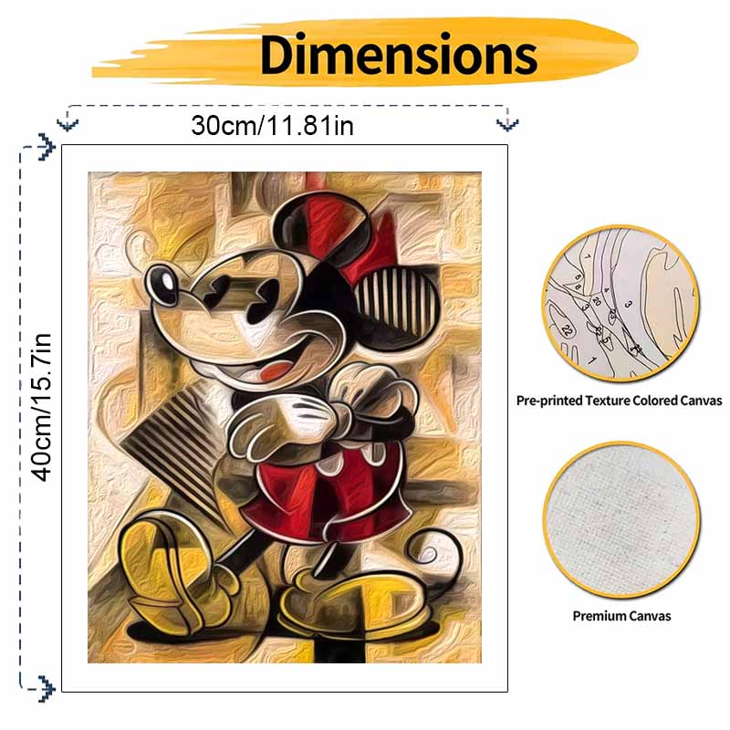 Disney Абстрактный набор для рисования по номерам с Микки Маусом, ручная работа, DIY, декор для дома, подарки, настенное искусство, набор на холсте, декор для гостиной