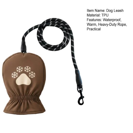 Теплый поводок для собаки Зимний поводок для собаки со встроенной термо-рукавицей Водонепроницаемая перчатка Больше никаких замерзших рук при выгуле собак зимой для владельцев домашних животных