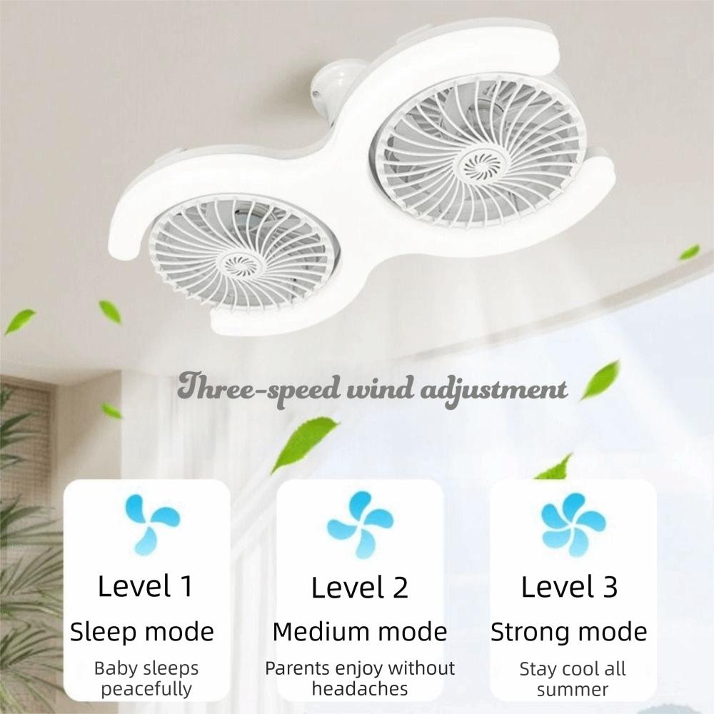 E27 Socket LED Pendant Fan Light Quiet Electric Fan Light Ceiling Fan Light Study Room
