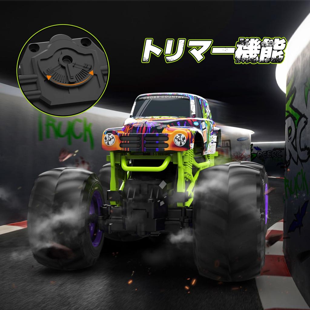 DEERC Radio-controlled Car for Kids, Toy, Off-road RC Car, 1:16 Scale, Radio-controlled Car, Large Anti-slip Tires, Runs for 40 Minutes, 2.4GHz,