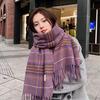 Autumn and Winter Scarves with High-end Atmosphere Classic Checkered Japanese and Korean Literary Style