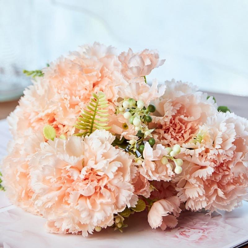 Искусственные цветы гвоздики Центральная часть Цветочный букет из искусственной гвоздики Искусственные цветы со стеблями 7 головок на связку