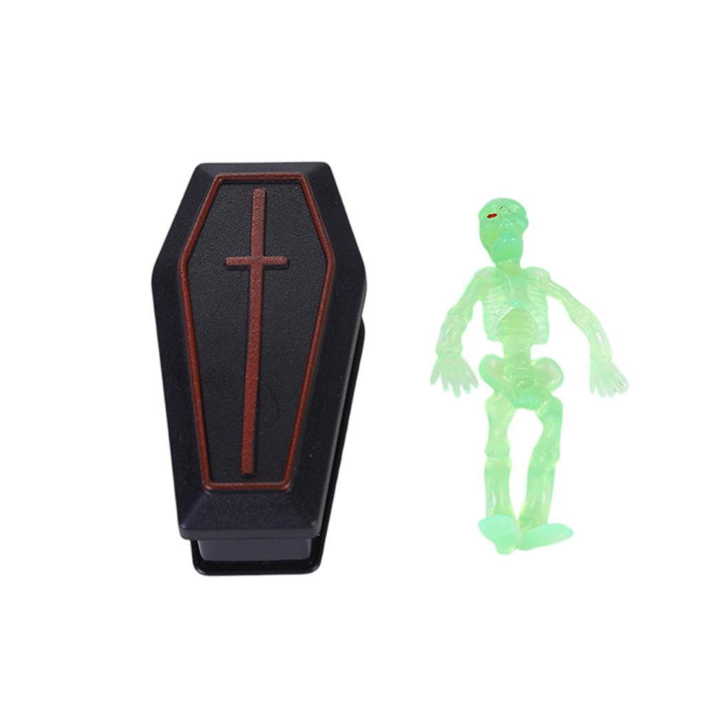 1 набор Миниатюрный гроб Скелет Хэллоуинская декорация Реквизит для розыгрышей для вечеринок Жуткий домашний декор Забавные Хэллоуинские украшения для собраний и мероприятий