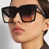 Hot Selliing Men And Women Sunglasses Square Large Frame T-Shaped Rice Nails Retro Individualized