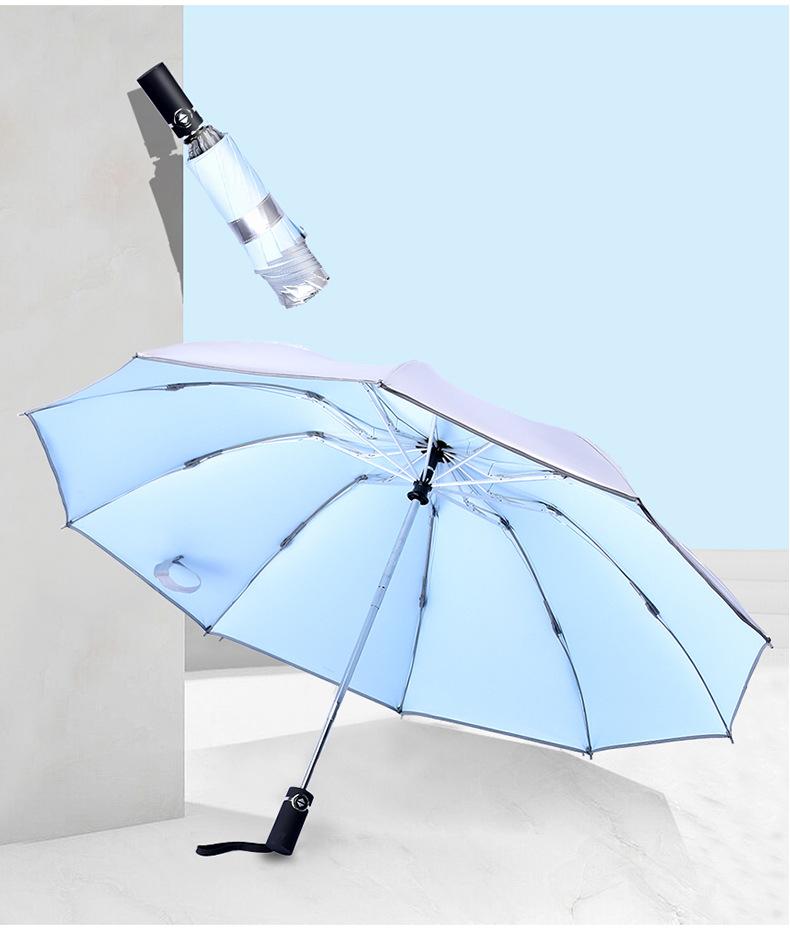 Hot Sell10K Reflective Parapluie Automatic Inverse Umbrella For Car Foldable Umbrella Rain Men Women Black Coating Sun Umbrella