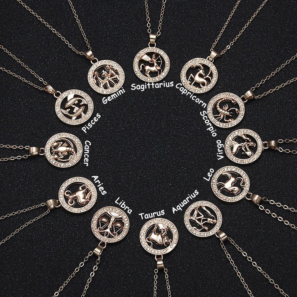 Out Aquarius Leo Scorpio Guardian Star Choker Animal Zodiac Sign 12 Constellation Pendant Necklace