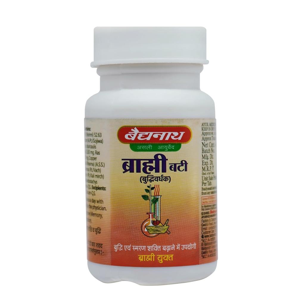 Baidyanath Asli Ayurved Jhansi Brahmi Bati 80 Tablets Pack Mental Focus Memory Support