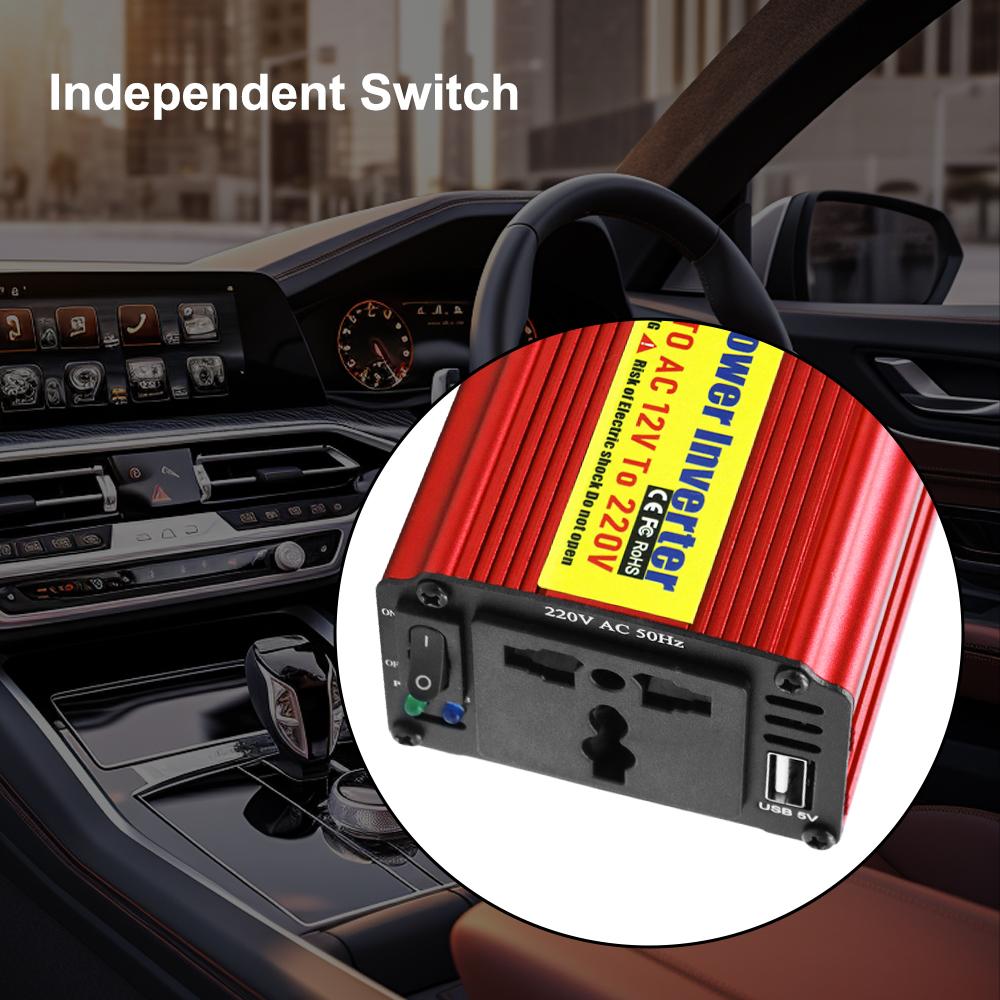 Автомобильный инвертор питания DC/AC универсальная розетка AC с портом USB-зарядки 200 Вт штекер прикуривателя/адаптер-клипса DC 12В в AC 220В
