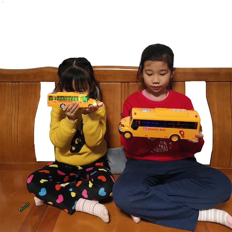 Инерционный школьный автобус, игрушечный автомобиль с историей, школьный автобус, светящийся музыкальный игрушечный автомобиль для детей, мальчиков, подарок на день рождения, Рождество