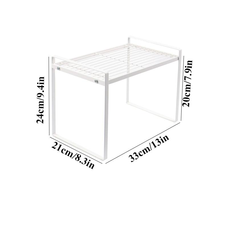 Kitchen Storage Shelf Cabinet Layered Organizers Rack Stackable Counter Shelves Rustproof Spice Rack Pot Bowl Dish Storage Rack