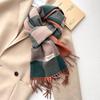 Double Sided Cashmere Shawl Tassel Scarf Windproof Wrapped Scarves Winter Women's Plaid Long Knitted Scarf Hijab Stole