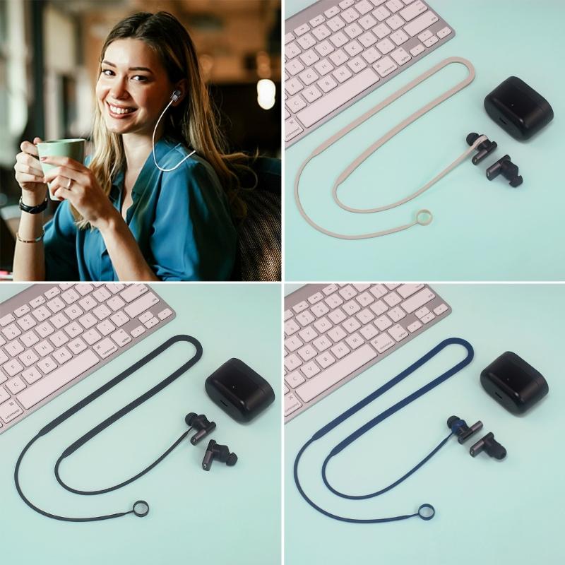 Soft Straps Cord Antilost Sport String Skin-Friendly Neck Around Wireless Headphone Lanyard for Status Between /3ANC