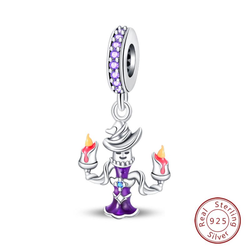 925 Silver Halloween Luminous Skull Little Elf Spider Bat Charms Beads Fit Qikaola 925 Original Bracelets DIY Jewelry