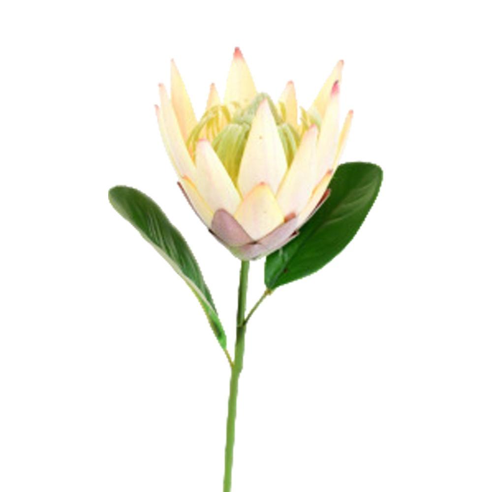Fake Flower Decoration Soft Fake King Protea Artificial Thistle Flower Flocking Simulation Flower For Bouquet Decoration Home