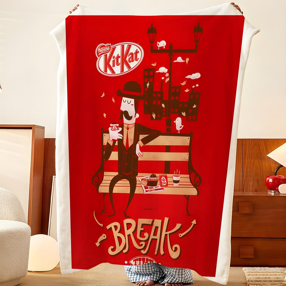Еда K-KitKat Плед из фланели, легкий, уютный, прочный, моющийся, милый, классный