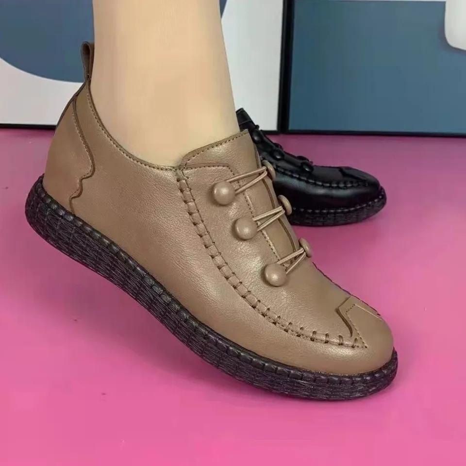 Fashion Fashion Artificial Leather Flats Women Spring Summer Leisure Shoes Breathable Loafer Females Moccasin