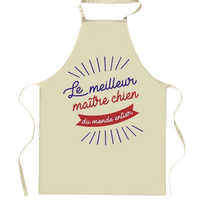 Tablier de cuisine - Maître chien - Motif humour - Coton épais - Imprimé en France