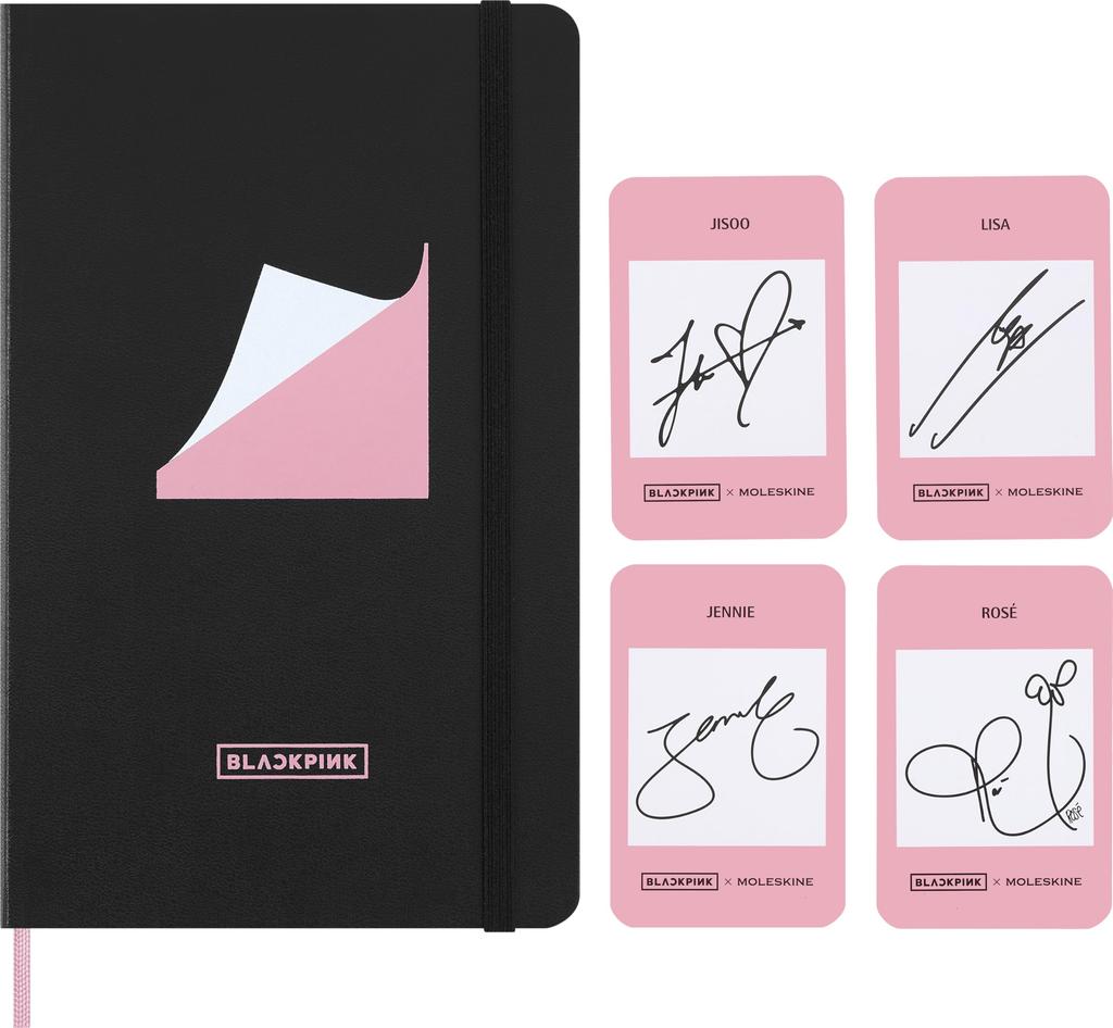 Moleskine X BLACKPINK Notebook, Hardcover, Horizontal Ruled, Large Size (13cm X 21cm), Black, SKNTBHL7932BP01